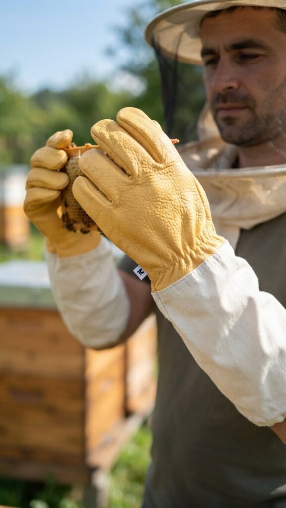Beekeeping Leather Gloves – Heavy-Duty Protection