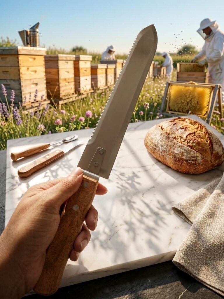Uncapping Knife with Wooden Handle