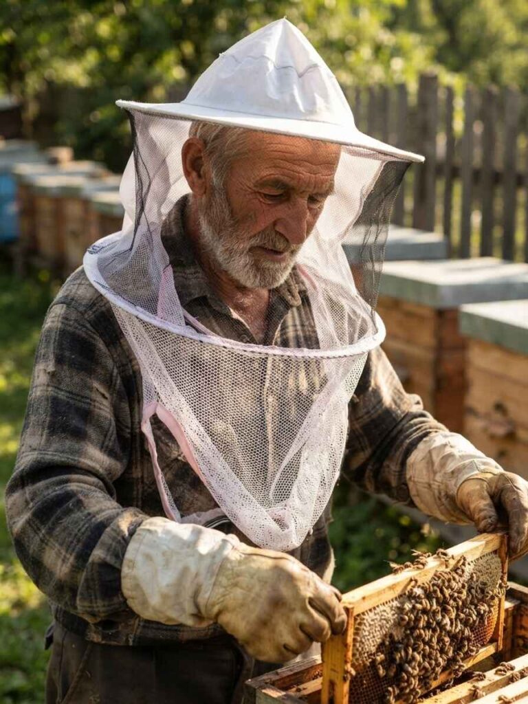 Double-Inner Layer White Bee Hat